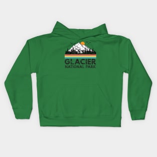 Vintage Retro Glacier National Park Montana Gifts Kids Hoodie